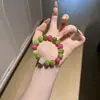 Pulsera de una sola hebra de Calcedonia Natural Multi-Tesoro Cristal de Siete Colores Flor de Resina Lapislázuli Amazonita Amatista Uva Tapa de Leche