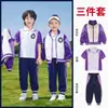 Uniformes Personalizados Morados para Jardín de Infancia, Uniformes Escolares Primarios, Uniformes de Clase, Ropa Deportiva Infantil para Primavera y Otoño, Conjuntos con Bloques de Color, Atuendos de Moda para Padres e Hijos