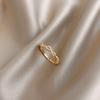 Anillo Abierto Trenzado Tejido para Mujer ins Elegante Anillo de Dedo de Celebridad Cyber Anillo de Dedo de Diamante Destellante Anillo de Dedo Flor y Enredadera Anillo Doble Anillo