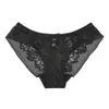 Ropa interior sexy de encaje de alta gama europea y americana Braguitas cruzadas para mujer de cintura media con bordado hueco soluble en agua