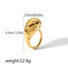 Venta caliente transfronteriza diseño de moda nicho anillo gota de agua oro de 18K acero inoxidable geométrico anillo abierto joyería mujeres al por mayor