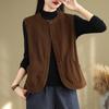 Tiro Real Chaleco Casual Holgado Sin Mangas Abrigo Mujer 2025 Primavera Nuevo Todo Fósforo Algodón Cuello Redondo Estilo Ropa de Trabajo Lavadora