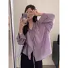 Camisa Feminina Manga Longa com Babados e Decote em V para Primavera e Outono Peça de Sobreposição Cardigã Toque de Luxo Camisa Relaxada Design Moderno Top