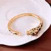 Pulsera Abierta de Leopardo Electrochapada en Oro Real de 18 Quilates con un Diseño Único, Pulsera de Personalidad de Nicho, Joyería de Temperamento de Moda Europea y Americana para Mujeres