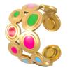 Europa y Estados Unidos anillo de gota de joyería transfronteriza amor cruz hojas tejidas flor anillo de acero inoxidable femenino sensación de alta gama