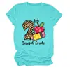 Nd segundo grado europeo casual cuello redondo moda versátil camiseta para mujer comercio electrónico transfronterizo de Amazon manga corta