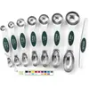 Amazon Transfronterizo Juego de Cucharas Medidoras Magnéticas de Doble Cabeza de Acero Inoxidable con 8 Piezas, Herramientas Magnéticas para Condimentos para Hornear con Escala