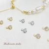 14k bolsa cor de ouro cristal de zircônia cintilante pingente redondo joia de orelha pendente de orelha diy pulseira com pingente duplo acessórios de joia