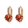 Pendientes de Diamante Incrustados con Circonita de Cristal en Forma de Corazón, Populares en Europa y América, Estilo Corazón de Melocotón, Multicolor, Pendientes Elegantes para Mujer, Pendientes de Diamante