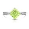 Anillo de cubo de azúcar de piedra de alto carbono con gema de color de moda en TikTok, incrustado con moissanita brillante y padparadscha, disponible para transmisión en vivo y dropshipping