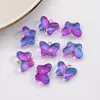 Pingente Único de Vidro com Gradiente Colorido de Borboleta com Acessórios de Cabelo e Brincos Hanfu, Pequeno Pingente DIY Feito à Mão, Materiais de Acessórios Multicor