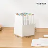 Porta-Canetas Plástico Criativo de Grande Capacidade Caixa de Armazenamento para Canetas Marcadoras de Mesa Atacado de Papelaria Balde de Armazenamento Porta-Canetas de Armazenamento de Papelaria