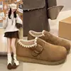 Solado grosso com forro de pelúcia~ Sapatos Birkenstock totalmente fechados para mulheres 2026 Outono/Inverno Novo Estilo~ Mocassins Casuais Moccasins Quentes Sapatos de Algodão