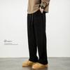 Pantalones Casuales Rectos de Pana para Hombre Marca de Moda Sueltos Deportivos Cintura Elástica Elastoelástica Pantalones Largos Forrados de Polar Engrosados Otoño e Invierno