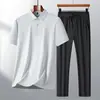Traje de Nylon de Seda de Hielo para Hombre de Verano para Papás de Mediana Edad y Mayores, Camisa Polo Deportiva de Alta Elasticidad con Sensación Fresca para el Día del Padre