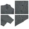 Cárdigan de punto trenzado de cuello alto, nuevo estilo de otoño, moderno, elegante, simple, con estilo y adecuado para uso de negocios y casual.