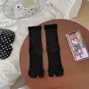 Calcetines finos blancos de verano para mujer con dedos separados, calcetines grises hasta la mitad de la pantorrilla, calcetines de estilo ballet japonés con dos dedos, calcetines de malla