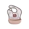 Bata Infantil Niños y Niñas Guardería Bebé Impermeable Bolsillo para Arroz Babero para Comer Babero de Alimentación Complementaria Vestir al Revés