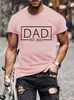 Primavera e verão de 2022 Europa e Estados Unidos Amazon DAD estampa estampa masculina gola redonda manga curta camiseta pronta entrega