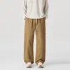 Calça casual moderna estilo americano para homens, outono de 2026, nova coleção de outono, algodão puro de alta qualidade, solta, perna larga, estilo esportivo workwear