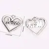 Variedad de Colgantes de Corazón de Plata Antigua Serie Día de la Madre Accesorios de Joyería de Aleación Retro DIY Colgantes Populares de Venta Transfronteriza