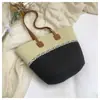 Bolso de Paja para Vacaciones en la Playa para Mujer, Moda Nueva Primavera/Verano 2026 Bolso de Hombro Tipo Canasta Tejida Hecho a Mano