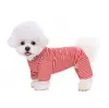 Cães pequenos e médios primavera e verão listrados quatro patas algodão casa urso de pelúcia fofo cachorro de estimação roupas para cachorro atacado transfronteiriço