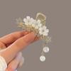 Pinza para el cabello de flor para mujer, parte posterior de la cabeza, pinza de tiburón para coleta, pinza pequeña para sujetar, cabello recogido a la mitad, accesorios para el cabello de alta gama 2025