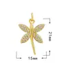 Accesorios para joyería DIY colgante de circonita microincrustada accesorios para collar serie Mariposa Libélula baño de oro de 18 quilates