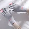 Guantes de Algodón Gruesos de Terciopelo Lindos de Panda Rojo para Mujeres y Estudiantes Invierno Ciclismo A prueba de Viento y Frío Calidez Pantalla Táctil