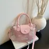 Bolso Pequeño de Concha Estilo Coreano Nuevo, Moderno y Elegante con Patrón de Cuadros Oculto y Hebilla Redonda, Bolso de Hombro Cruzado Individual, Bolso Pequeño Transfronterizo