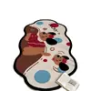 Alfombra de Cama de Terciopelo de Cristal con Dibujos de Cachorros, Alfombra de Dormitorio Antideslizante Absorbente de Agua con Forma Especial, Felpudo de Cama para el Hogar, Alfombra Refrigerante