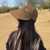 Sombrero de Cubo Plisado de Moda Estilo Japonés para Mujer, Versión Coreana Primavera/Verano, Sombrero de Sol a Rayas de Color Sólido, Versátil y Favorecedor para el Rostro
