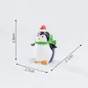 Pinguim de Natal Fofo Paisagem em Miniatura Cena de Neve Decoração Chaveiro Pingente Pinguim Antártico Pequeno Animal