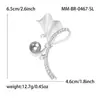 Broche de Planta Fosco Broche com Galvanização Fosca Broche de Pérola Ouro Fosco Prata Fosca Moda Vintage Broche para Casaco Jaqueta