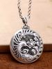 Collar de suéter estilo étnico vintage con colgante de Fénix de plata pura S999 Colgante hueco de plata esterlina Danza del Fénix nueve días joyería de plata