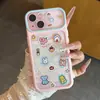 Funda para notas de cuaderno divertida con temática de animales, borde bicolor fresco, ventana grande, adecuada para iPhone 18/17 PRO
