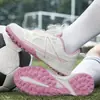 Sapatos esportivos profissionais, sapatos de malha respiráveis e leves, fivela rotativa, tênis de corrida resistentes ao desgaste, tênis de treino com travas, chuteiras para gramado