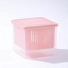 Caja de Almacenamiento Doméstica para Cocina para Jengibre, Ajo y Cebolleta Picada; Caja de Almacenamiento para Refrigerador; Caja Transparente para Condimentos a Prueba de Olores y con Drenaje