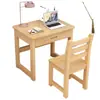 Escritorio de madera maciza, mesa de estudio, mesa de computadora, escritorio de escritura estudiantil moderno y simple y juego de sillas con cajones, escritorio pequeño, escritorio escolar