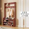 Novo Modelo Cabideiro e Sapateira de Madeira Maciça Combinados para Uso Doméstico na Entrada, Sapateira Simples Moderna para Sala de Estar e Cabideiro para Quarto
