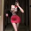 Lingerie Feminina Alça Borboleta Renda Pijama Perspectiva Camisola conjunto Meias de Seda Femininas Uniforme Sedutor Desejo Puro