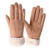 Guantes de Gamuza para Mujer Otoño e Invierno Cálidos de Terciopelo Gruesos Cálidos a Prueba de Frío para Exterior Ciclismo Vehículo Eléctrico Táctil Mano