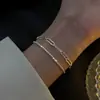 Pulsera Brillante de Nuevo Estilo Transfronteriza para Mujer, Diseño de Nicho Ins, Lujo Ligero, Sensación de Alta Gama, Pulsera Sencilla Juego de Dos Piezas