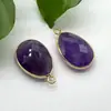 Acessórios para Joias DIY Pedra Natural com Borda Dourada Cristal Pequenos Pingentes Pingentes para Brincos Pulseira Colar Grampo de Cabelo Materiais