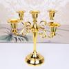Candelabro europeo de tres cabezas y cinco cabezas, adorno vintage romántico para bodas, cenas a la luz de las velas, restaurantes, hoteles, decoración del hogar.