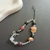 Estilo Ins Lindo y Versátil Pulsera Marrón de Estrella Gato Kt Colgante para Funda de Teléfono Correa para Cámara CCD