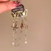 ¡Tan hermoso! Pendientes de Cascada con Borla Azul, Estilo Nuevo que Realza el Blanco, Pendientes Dulces y Exagerados para Mujer
