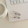 Pinza Metálica Negra Sencilla Nueva con Strass para BB Clip de Presión Accesorio para el Cabello Exquisito Empaque de Tarjeta para Flequillo de Niñas Clip para Cabello Fino