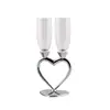 Copas de Champaña en Forma de Corazón, Set de Alta Calidad de Dos para Bodas y Fiestas, Copas de Champaña Románticas para Banquetes de Bodas